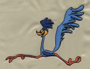 Roadrunner embroidery